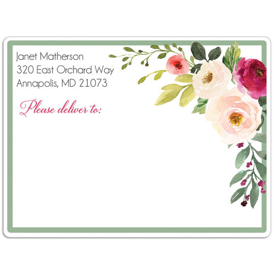 Corner Roses Shipping Labels